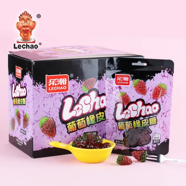 4D Grape Candy Gummies In Bulk, Wholesale Chewy Soft Candy-1