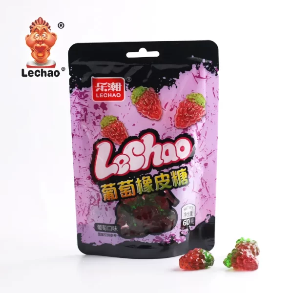 4D Grape Candy Gummies In Bulk, Wholesale Chewy Soft Candy-2