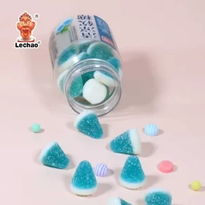 Bottle Minty Blue Gummy Candy Bulk, Cool Sugar Coated Gummy-4