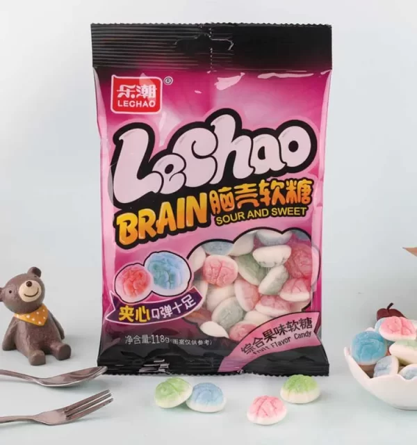 Brain Shape Bulk Chewy Candy, Jam Filled Gummy Candy-1
