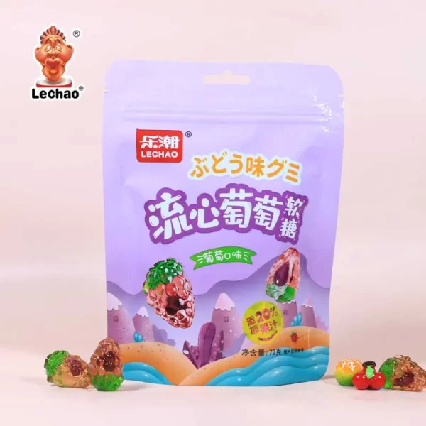 Grape Jam Filled Gummy Candy In Bulk, Fruit Gummy Wholesale-1
