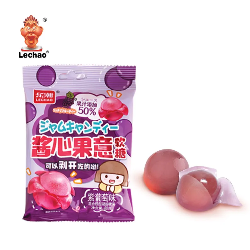 Grape Peeling Jelly Candy Wholesale, Soft Gummy Candies Bulk-1