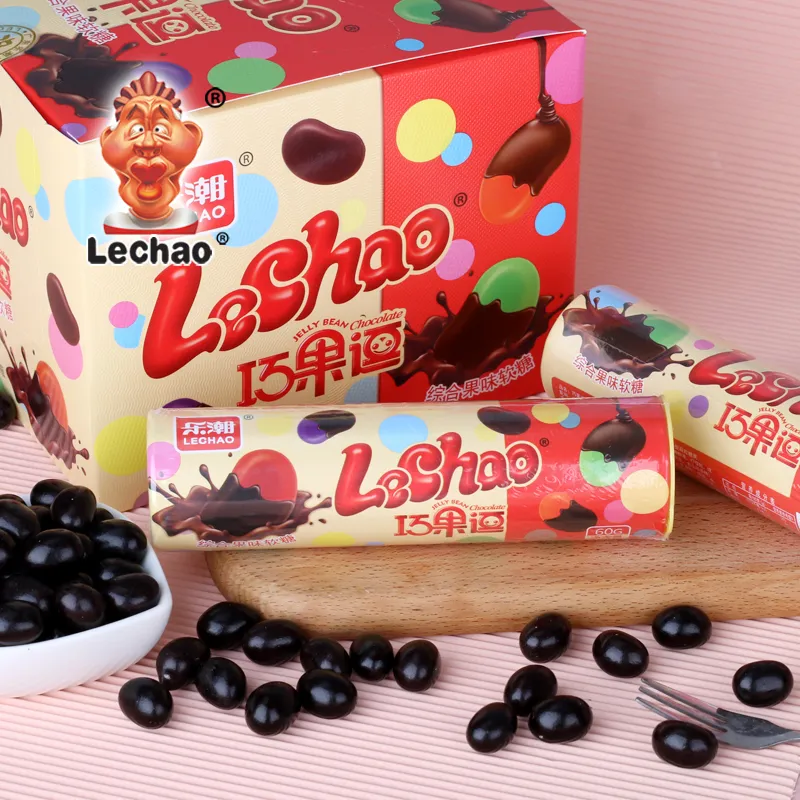 LeChao Chocolate Covered Jelly Bean Wholesale In Paper Tube-1