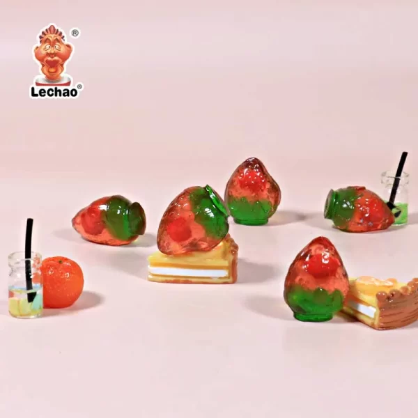 LeChao Fruit Gummies Bulk, Jam Filled Gummy Strawberries-7