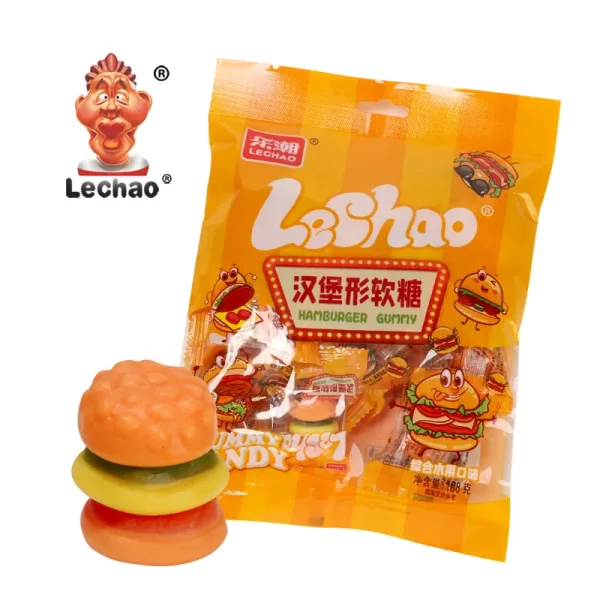 Playful Hamburger Gummy Candy Bulk Individually Wrapped Pack-6