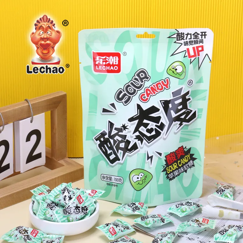LeChao Green Apple Flavor Sour Gummi Candy Bulk Wholesale-2