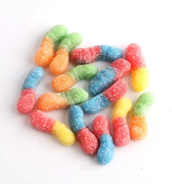 LeChao Gummy Worms Bulk, Sugar Coated Fruit Gummy Candies-3