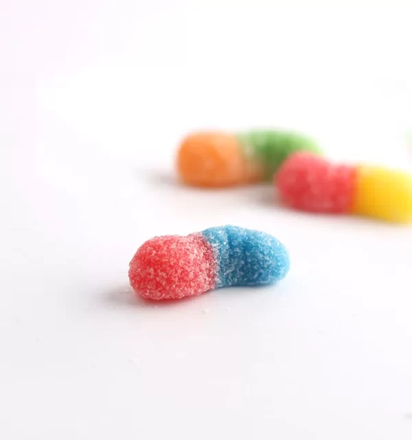 LeChao Gummy Worms Bulk, Sugar Coated Fruit Gummy Candies-4