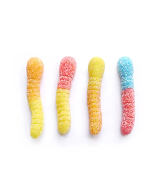LeChao Gummy Worms Bulk, Sugar Coated Fruit Gummy Candies-5