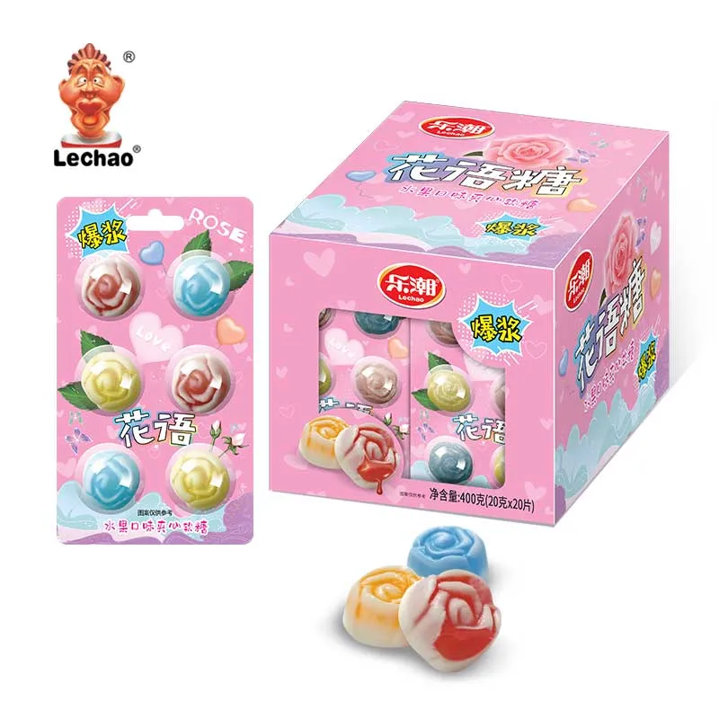 LeChao Jam Filled Rose Gummies Bulk, Wholesale Soft Candy-1