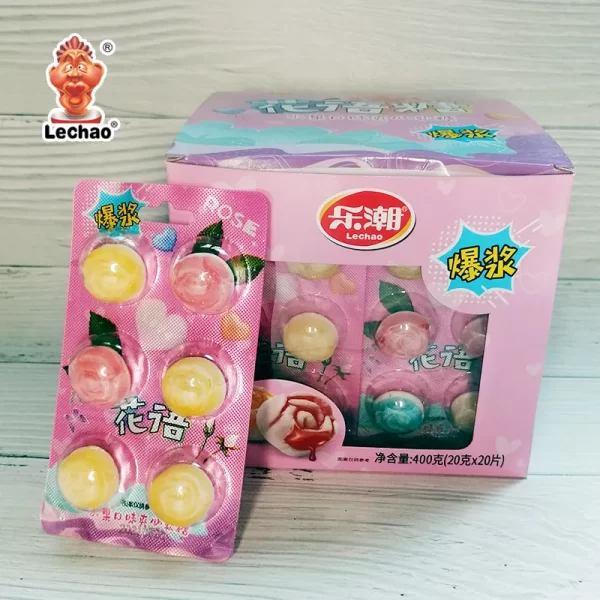 LeChao Jam Filled Rose Gummies Bulk, Wholesale Soft Candy-3