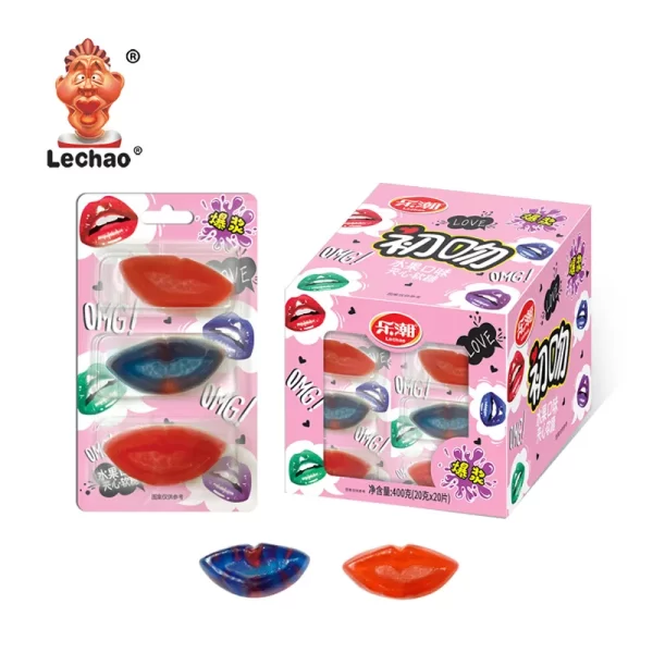 LeChao Lip-shaped Filled Gummy Candy Wholesale Soft Candy-1