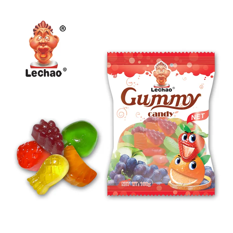 LeChao 100g Mix Gummy Candy Bulk, Fruit Gummy Wholesale-3