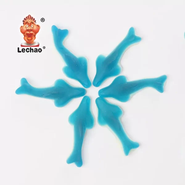 LeChao Chewy Blue Gummy Sharks Bulk, Wholesale Soft Candies-1