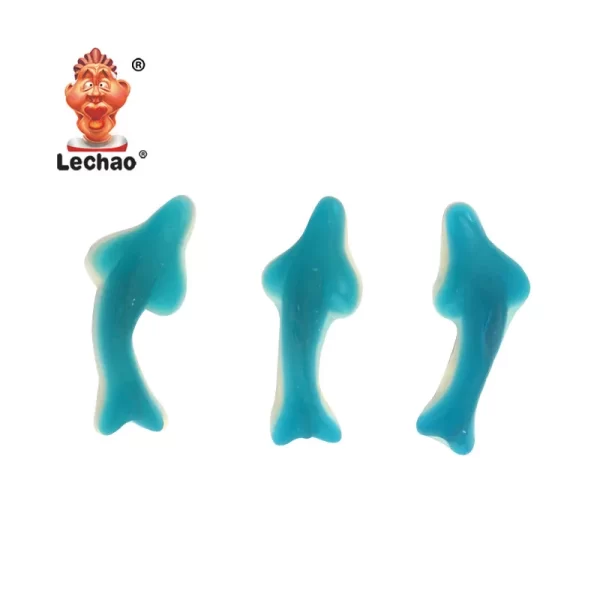 LeChao Chewy Blue Gummy Sharks Bulk, Wholesale Soft Candies-4