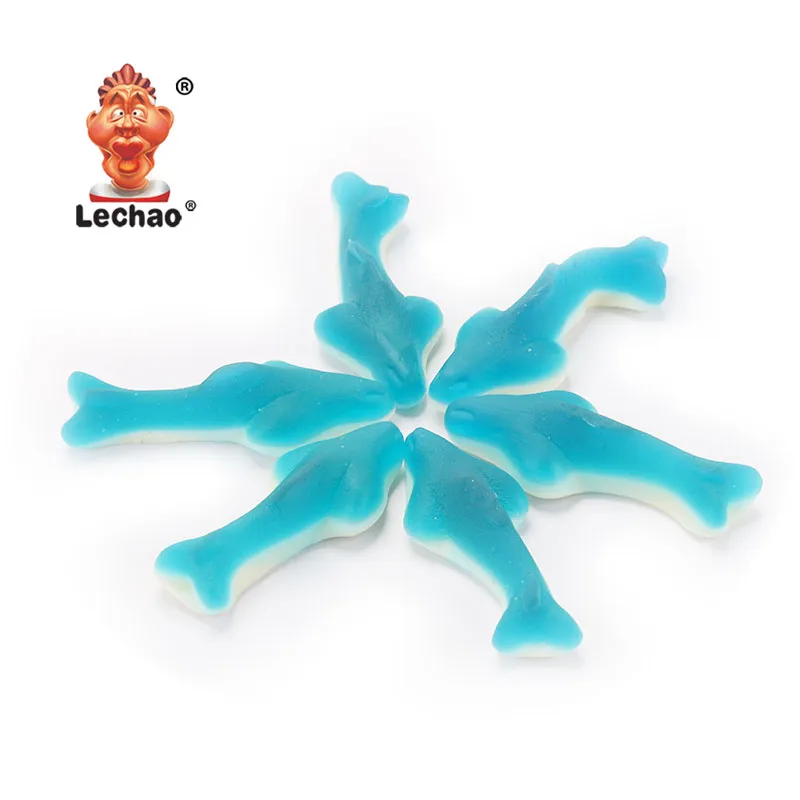 LeChao Chewy Blue Gummy Sharks Bulk, Wholesale Soft Candies-5