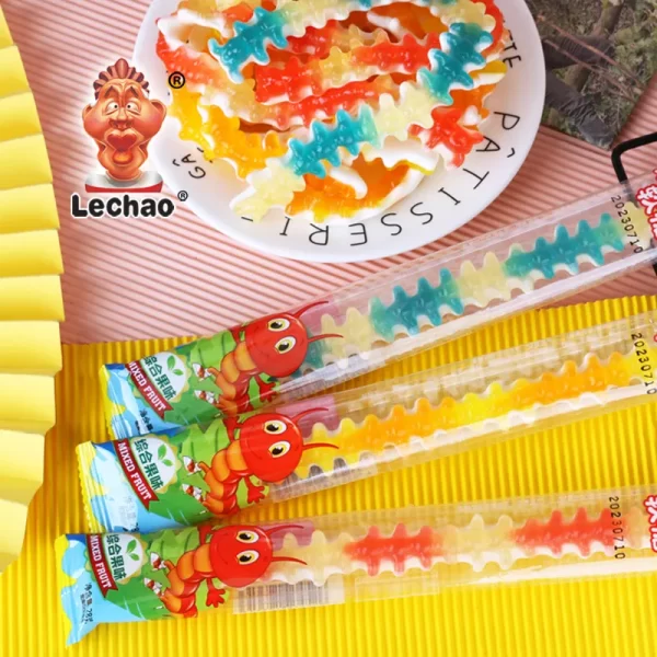 Springy Jelly Sweets Wholesale, LeChao Gummy Centipedes Bulk-3