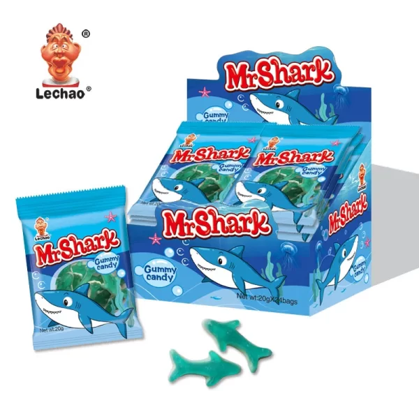 LeChao Bulk Gummy Sharks, Blue Gummy Fish Candy Wholesale-1