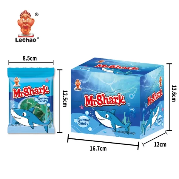 LeChao Bulk Gummy Sharks, Blue Gummy Fish Candy Wholesale-3