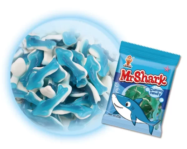 LeChao Bulk Gummy Sharks, Blue Gummy Fish Candy Wholesale-5