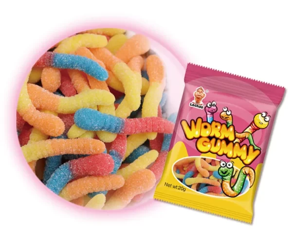 LeChao Bulk Gummy Worms, Sugar Coated Soft Candy Wholesale-1