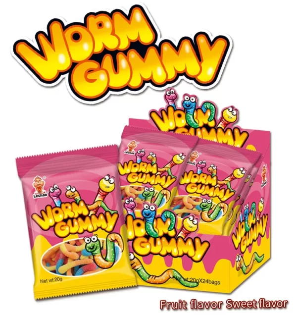 LeChao Bulk Gummy Worms, Sugar Coated Soft Candy Wholesale-5