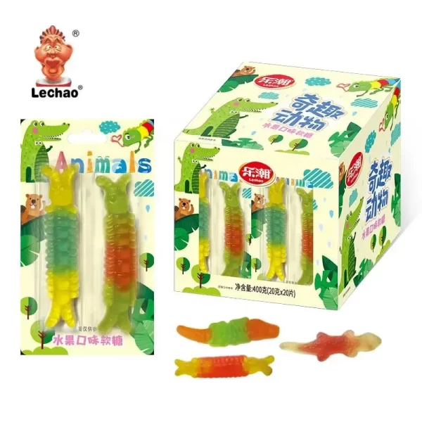 LeChao Bulk Gummy Animals, Centipede Gecko Crocodile Gummy-5