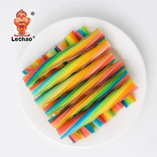 LeChao Rainbow Licorice Bulk, Soft-Filled Twists Candies-1