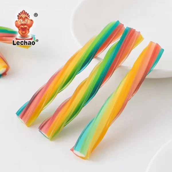 LeChao Rainbow Licorice Bulk, Soft-Filled Twists Candies-3