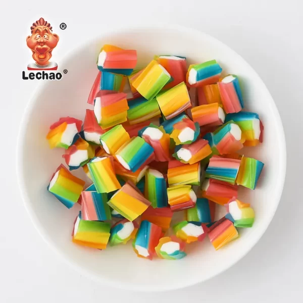 LeChao Rainbow Licorice Bulk, Soft-Filled Twists Candies-5