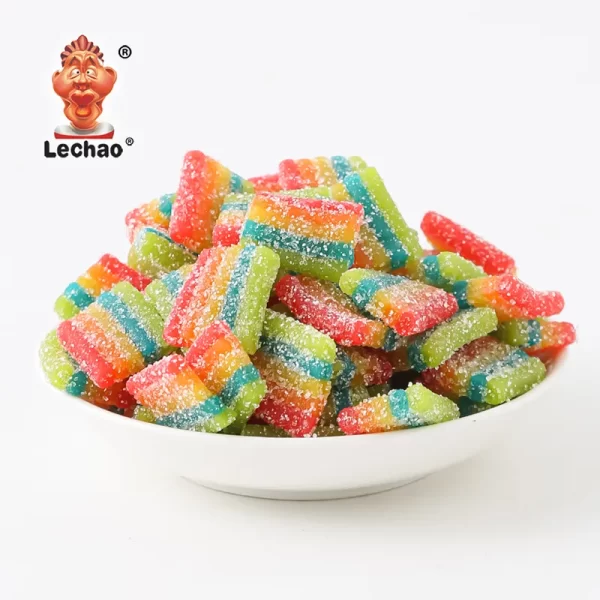 LeChao Rainbow Sour Belts Candy Wholesale, Bite Size Candies-6