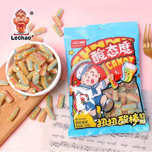 LeChao Soft Filled Bulk Licorice Bites, LeChao Sour Gummy Candy-2