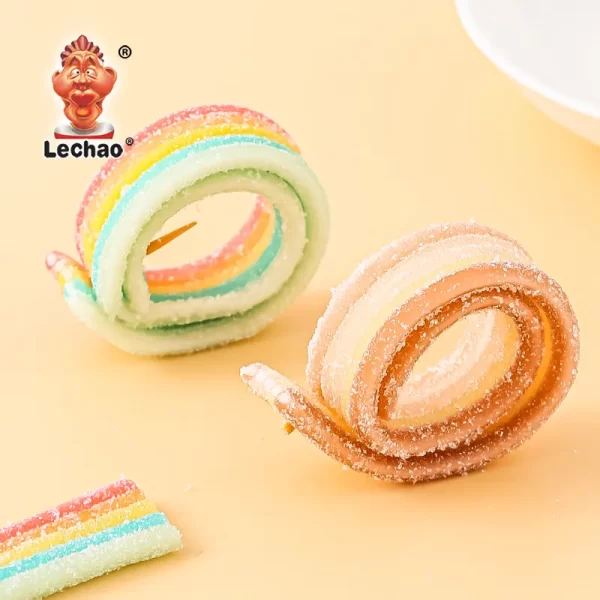 LeChao Sour Belts Wholesale, Colorful Sour Gummy Candy Bulk-2