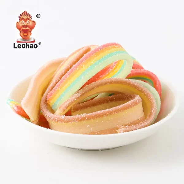 LeChao Sour Belts Wholesale, Colorful Sour Gummy Candy Bulk-3