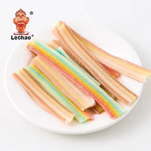 LeChao Sour Belts Wholesale, Colorful Sour Gummy Candy Bulk-4