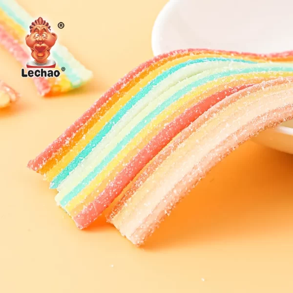 LeChao Sour Belts Wholesale, Colorful Sour Gummy Candy Bulk-5