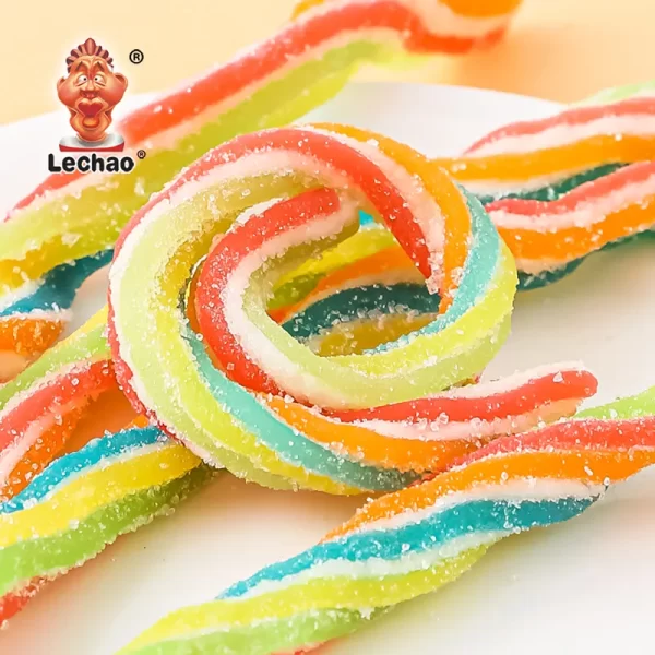 LeChao Wholesale Licorice Candy, Rainbow Twist Sour Candy-1