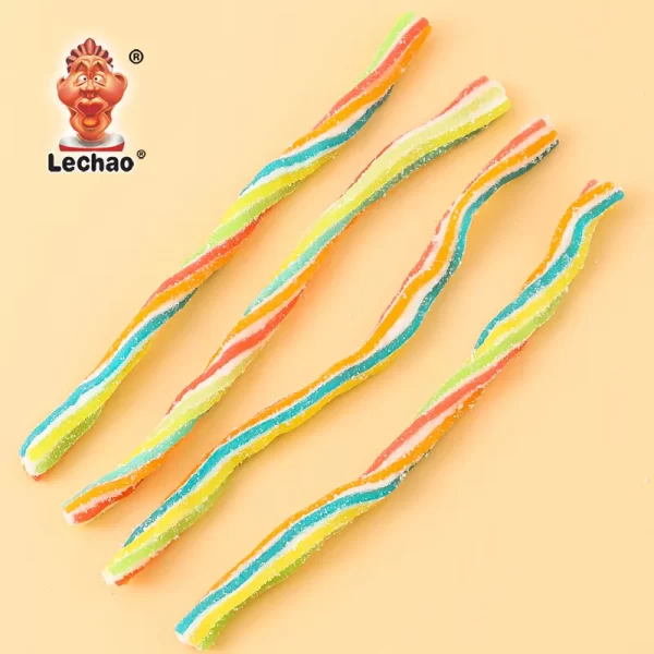 LeChao Wholesale Licorice Candy, Rainbow Twist Sour Candy-2