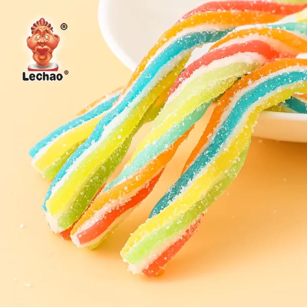 LeChao Wholesale Licorice Candy, Rainbow Twist Sour Candy-3