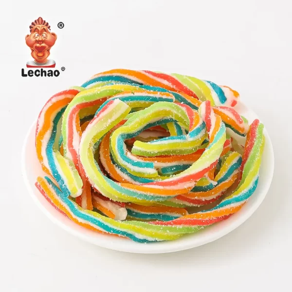 LeChao Wholesale Licorice Candy, Rainbow Twist Sour Candy-4