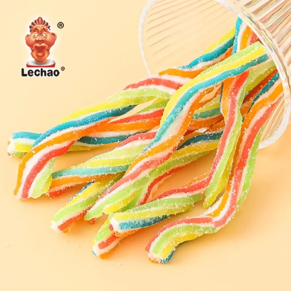 LeChao Wholesale Licorice Candy, Rainbow Twist Sour Candy-5