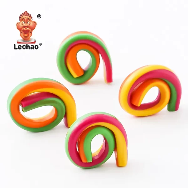 Soft Licorice Candy Bulk, LeChao Rainbow Tubes Twister Candy-4