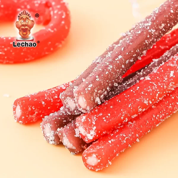 Sweet and Sour Licorice Wholesale, Filled Strips Candy Bulk-4