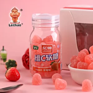 Added Vitamin C Gummies Bulk, Strawberry Flavor Soft Candy-2