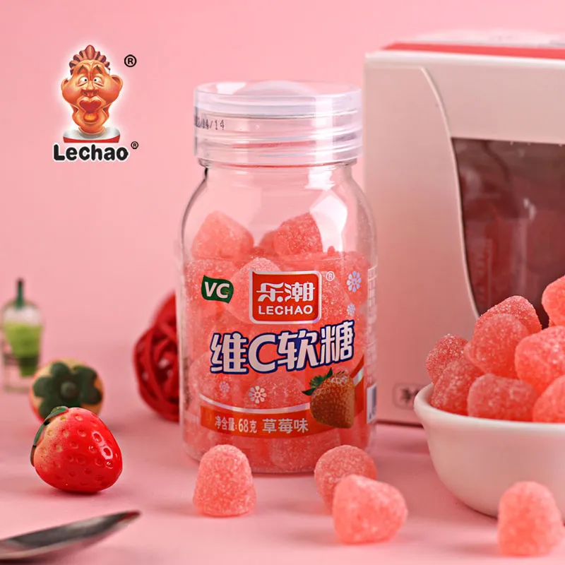 Vitamine C ajoutée Gummies en vrac, arôme fraise Soft Candy-2