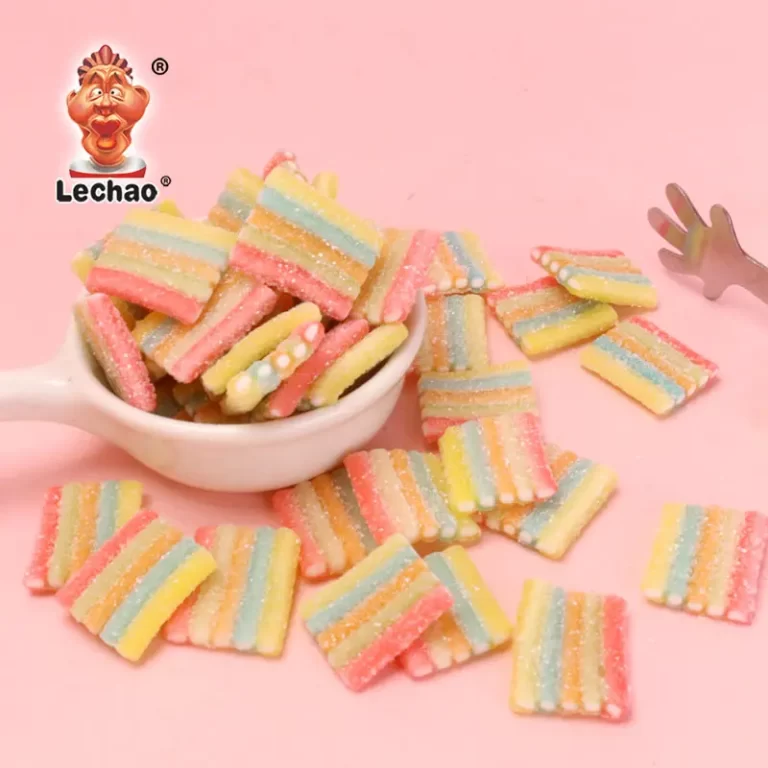 Center-Filled Bulk Bite Size Candy, Rainbow Sour Belt Bites-2