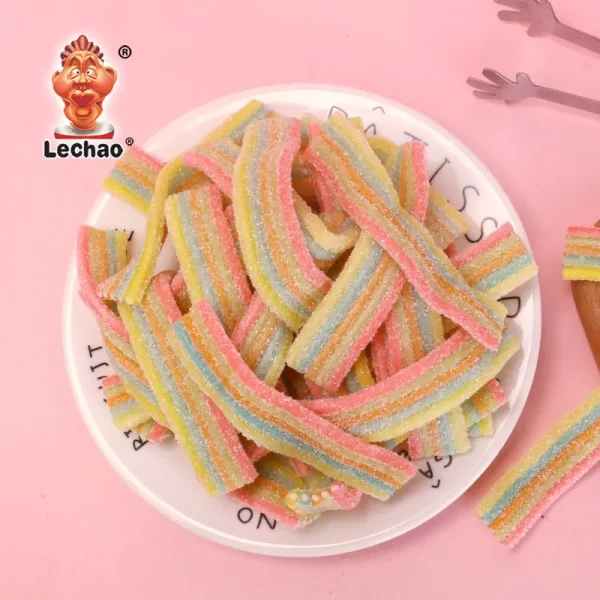 LeChao Filled Sour Belts Candy Bulk With Custom Packaging-1