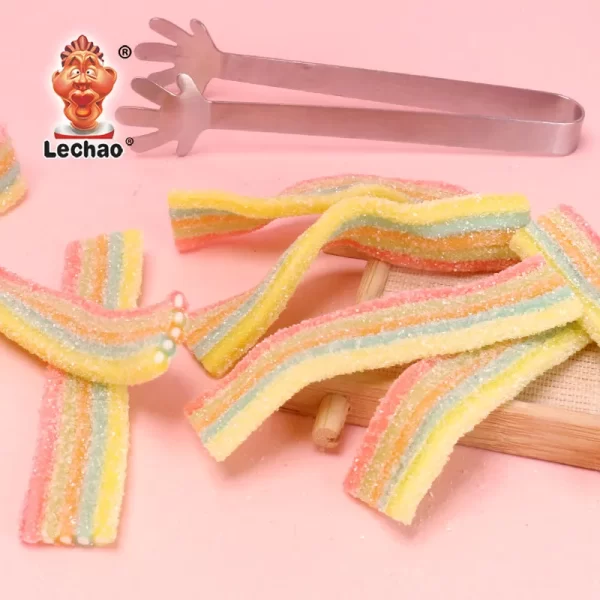 LeChao Filled Sour Belts Candy Bulk With Custom Packaging-3
