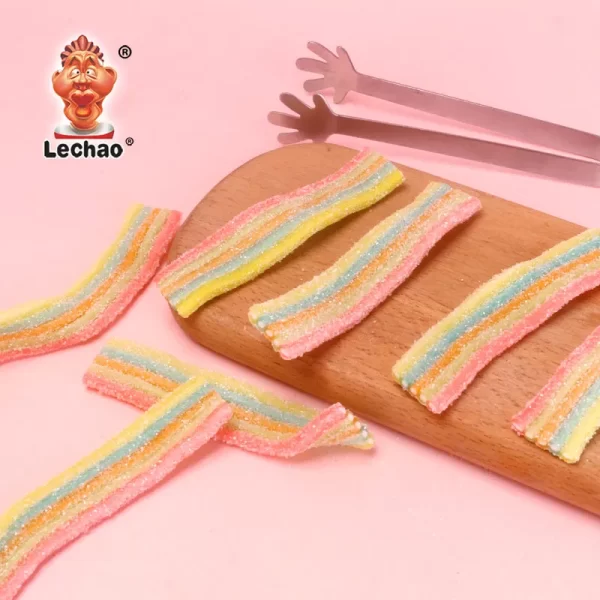 LeChao Filled Sour Belts Candy Bulk With Custom Packaging-4