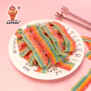 LeChao Sour Power Belts Bulk, Rainbow Strips Wholesale-1